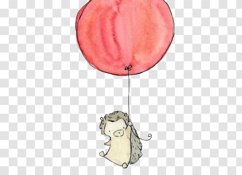 Baby Hedgehogs Drawing Nursery Illustration - Heart - A Hedgehog With Balloon Transparent PNG