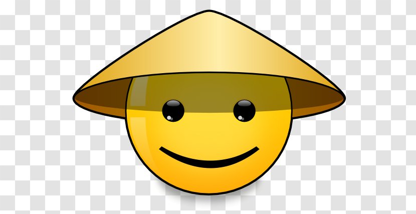 Smiley Asian Conical Hat China Straw - Emoticon Transparent PNG