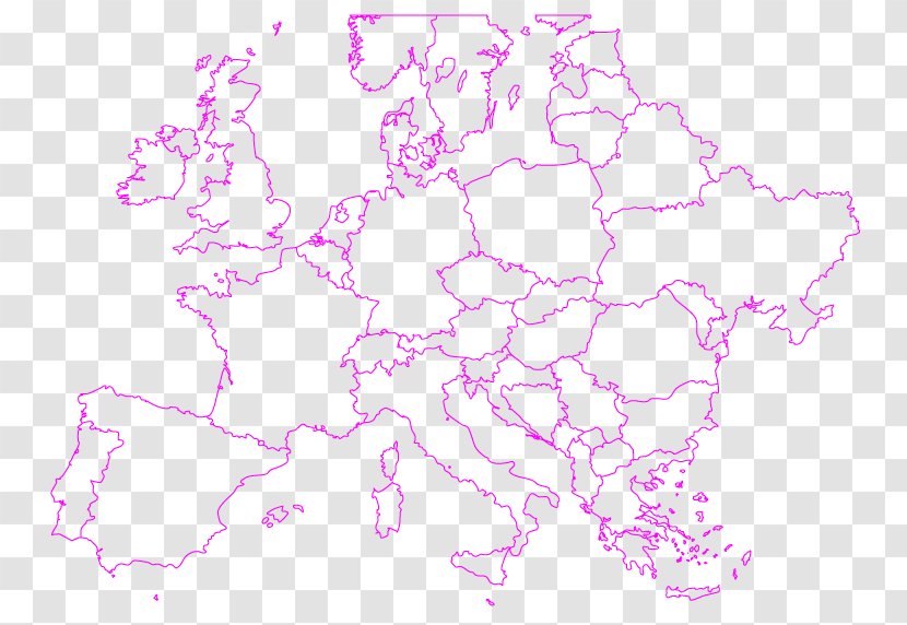 Europe Blank Map World - Magenta - Places Transparent PNG