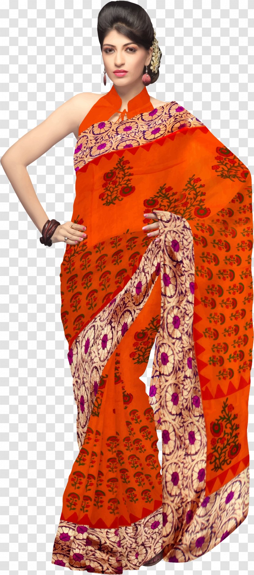 Sari Woman Paithani Clothing - Fashion Model - Women Dress Transparent PNG