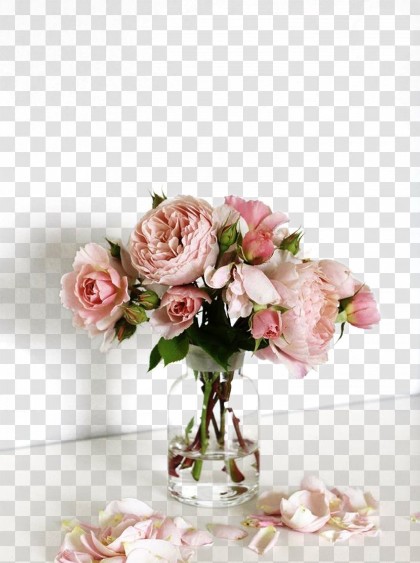 Flower Bouquet Vase Rose Glass - Floristry Transparent PNG