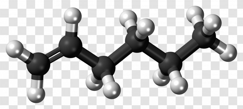 1-Hexene Ball-and-stick Model Double Bond Alkene - Exercise Equipment - Discovery Transparent PNG