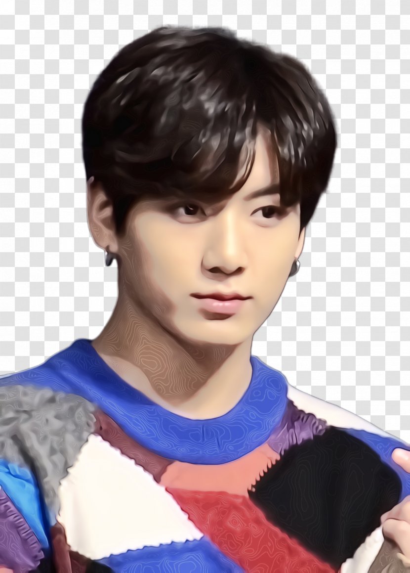 Jungkook - Neck - Layered Hair Crop Transparent PNG