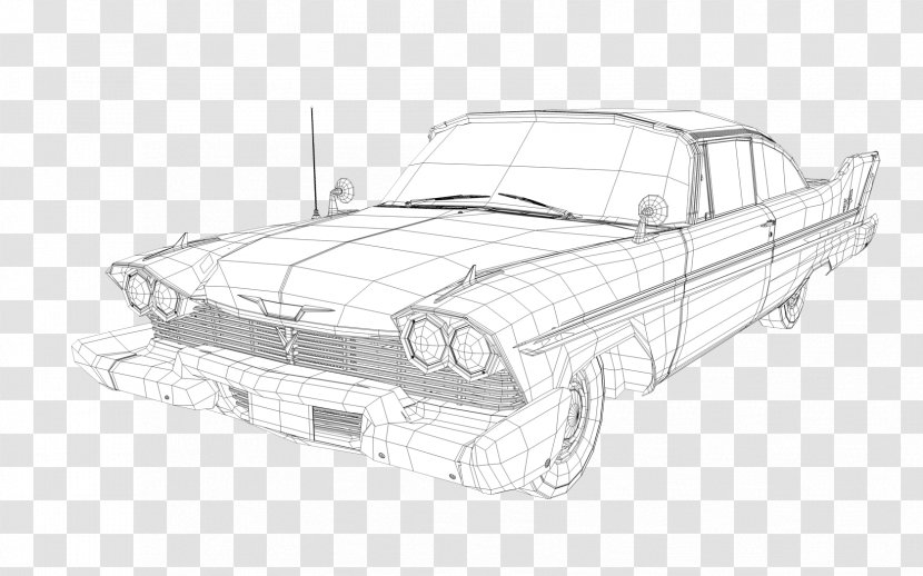 Compact Car Plymouth Fury Drawing - Classic - Low Poly Transparent PNG