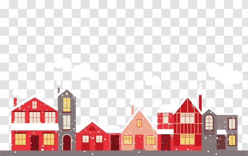Christmas Village Snow - Holiday - Housing Material Transparent PNG