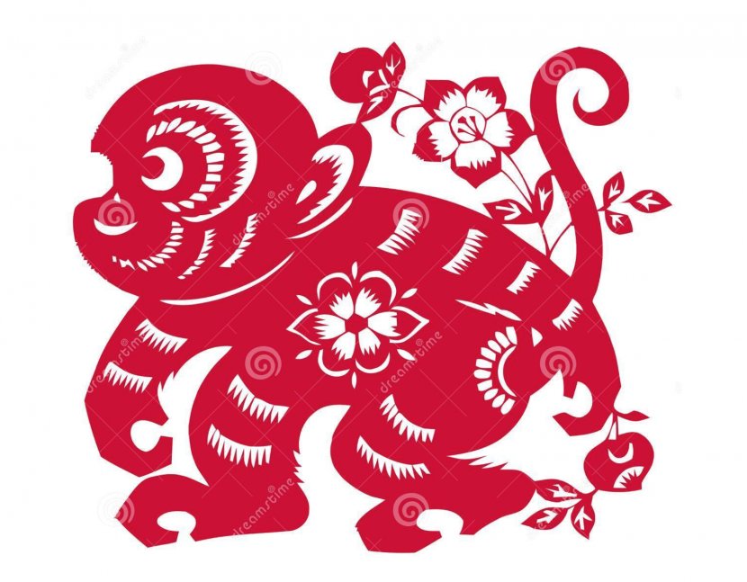 Chinese Zodiac Monkey New Year Clip Art - Flower Transparent PNG