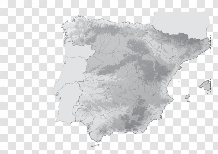 Spain Terrain Topographic Map Relieve De España - Diagram Transparent PNG