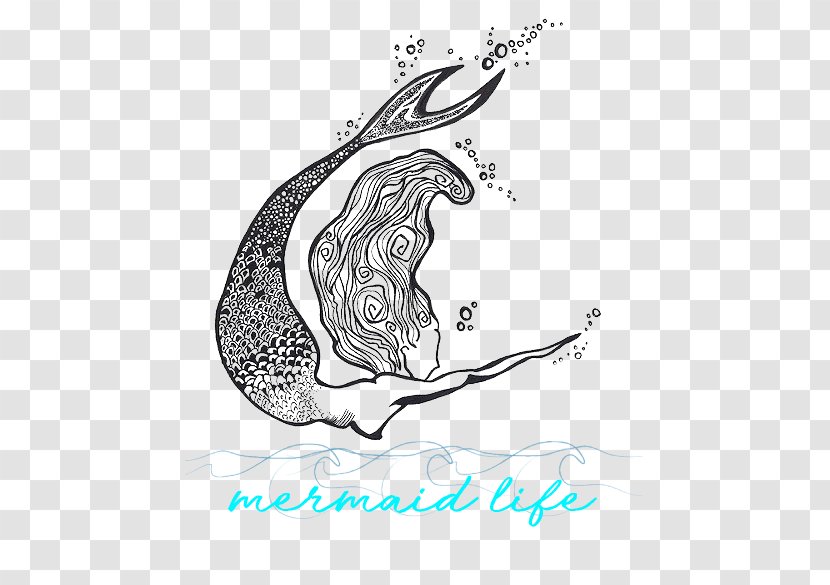 Zentangles Mermaid Doodle Drawing Sketch - Heart Transparent PNG