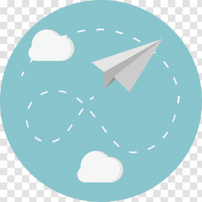 Airplane Paper Plane - Blue - Object Transparent PNG