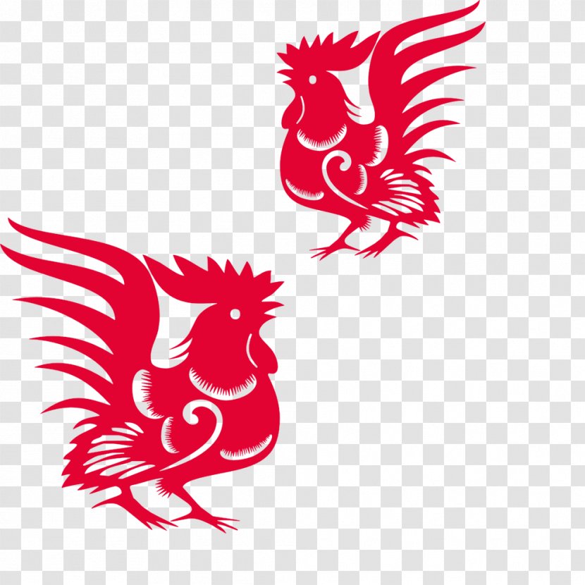 Chinese New Year 2017 Holiday - Years Day - Paper-cut Cock Transparent PNG