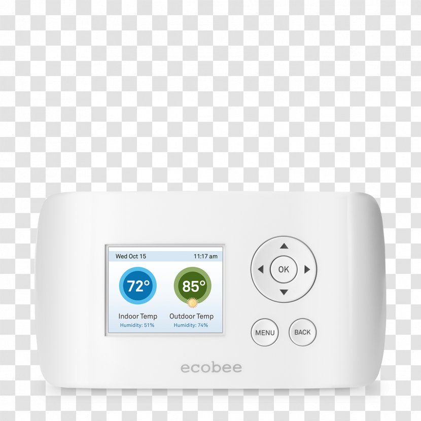 Programmable Thermostat Air Conditioning HVAC Honeywell - Central Heating - Ecobee Transparent PNG