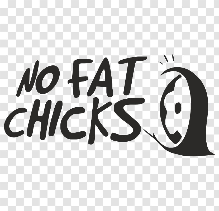 Sticker Brand Logo - Black M - No Fat Chicks Transparent PNG