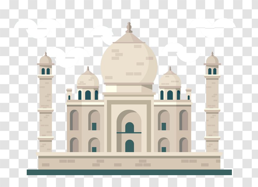 Taj Mahal Travel Icon - Facade - Painted Pattern Transparent PNG