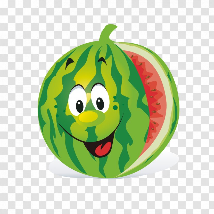 Watermelon Cartoon Fruit Clip Art - Food - Vector Smiley Transparent PNG