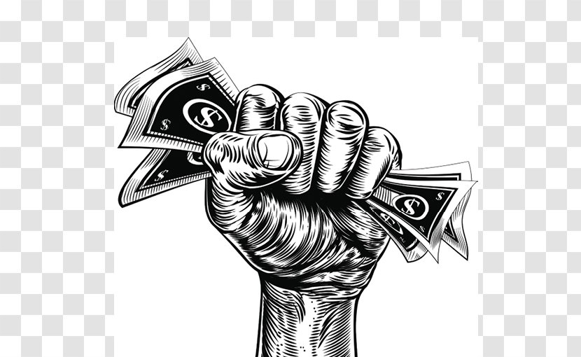 Stock Photography Money Fist Royalty-free - Monochrome Transparent PNG