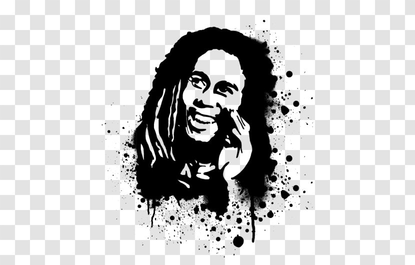 Bob Marley Image Clip Art Black And White - Silhouette Transparent PNG