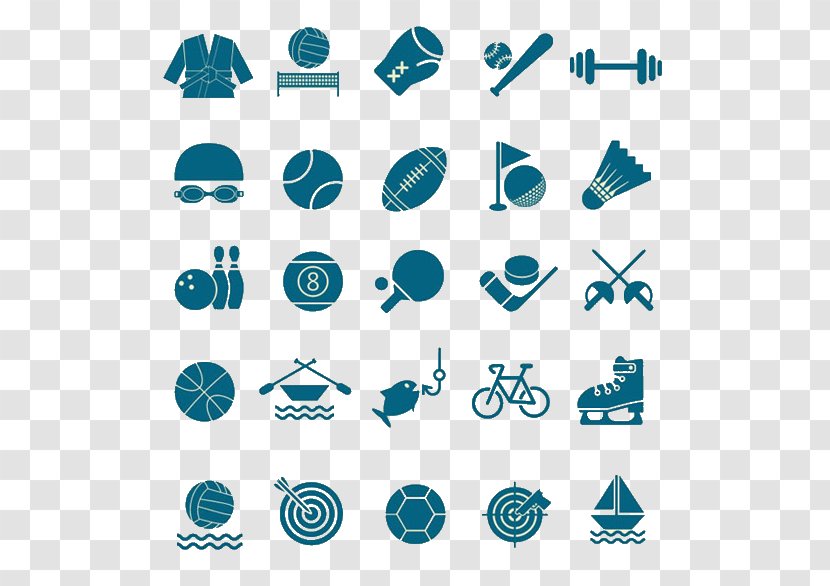 Sports Equipment Icon - Aqua - A Variety Of Material Transparent PNG
