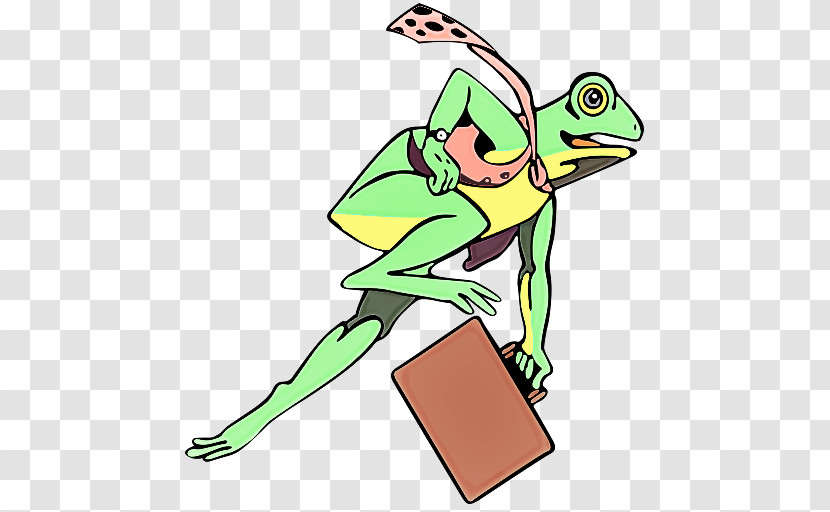 Green Cartoon Tree Frog Shrub Frog Tree Frog Transparent PNG