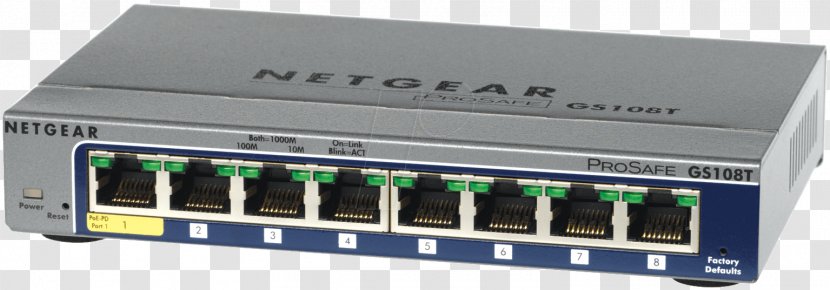 Netgear Gigabit Ethernet Network Switch Power Over - Ieee 8021x Transparent PNG