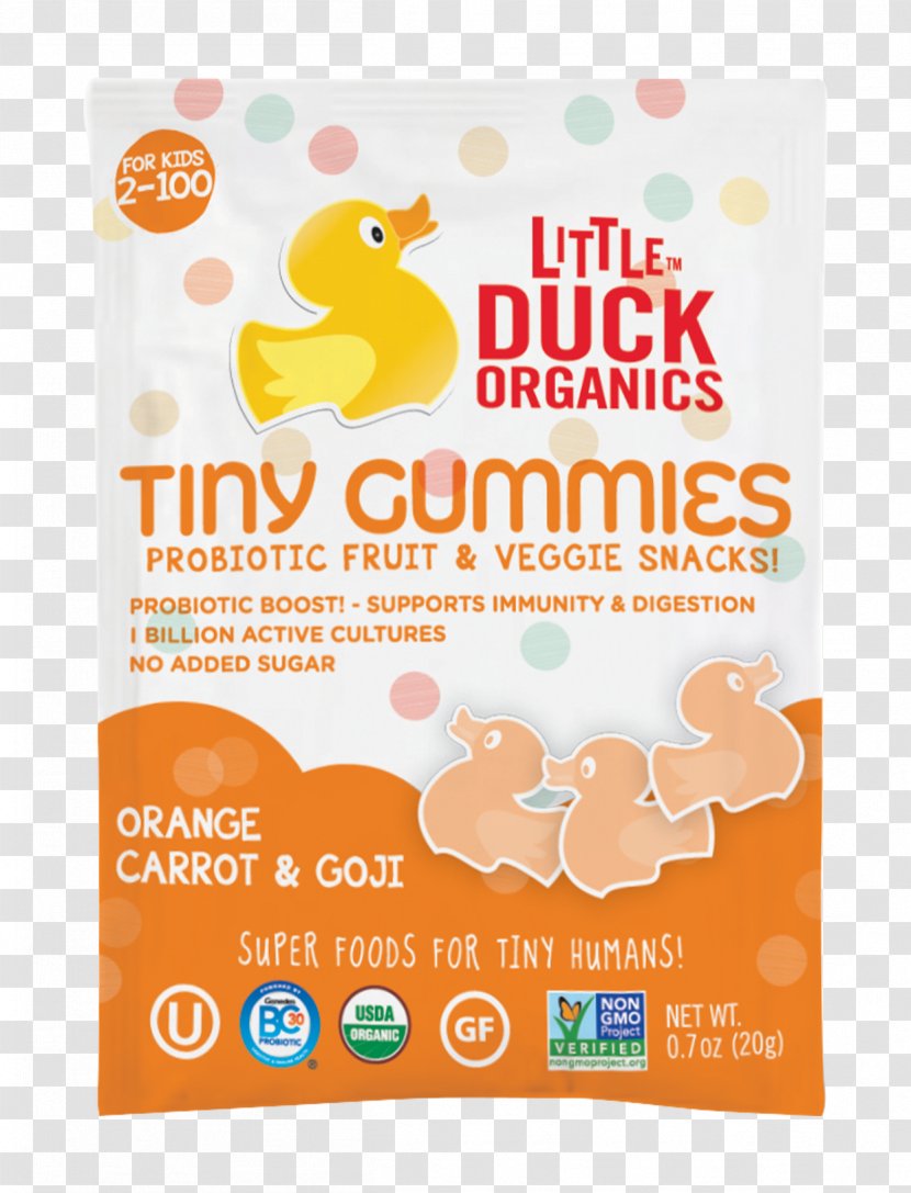Organic Food Gummi Candy Breakfast Cereal Little Duck Organics - Carrot Transparent PNG