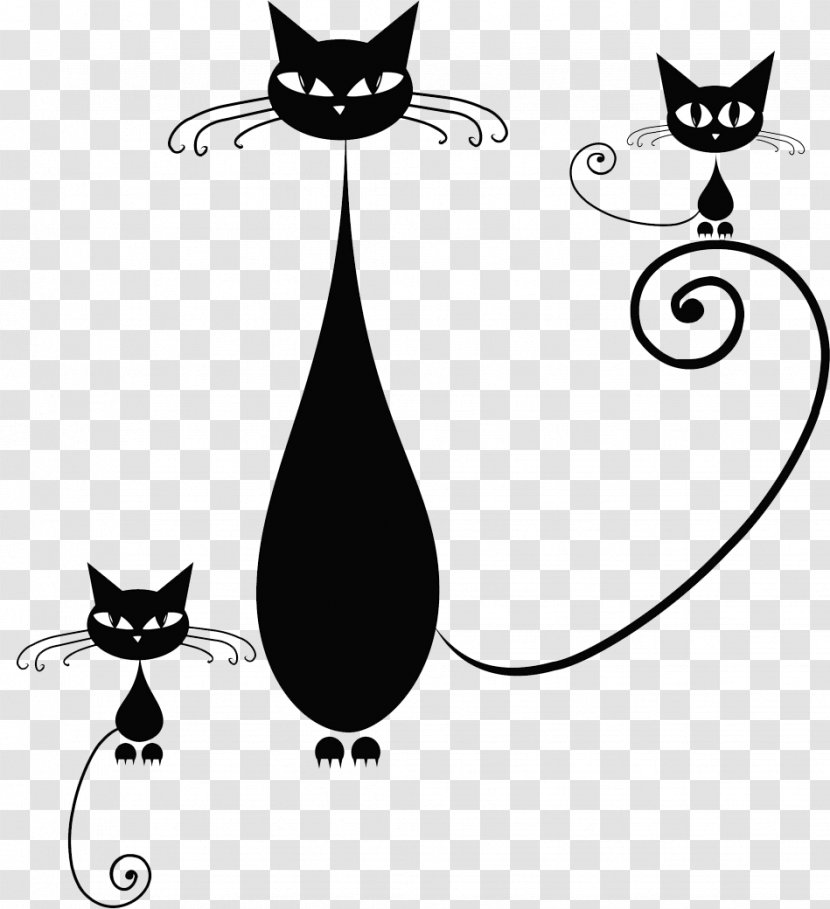Black Cat Drawing Transparent PNG