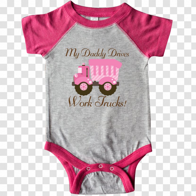 Baby & Toddler One-Pieces Infant Bodysuit T-shirt Clothing - Sleeve - Pink Dump Truck Transparent PNG