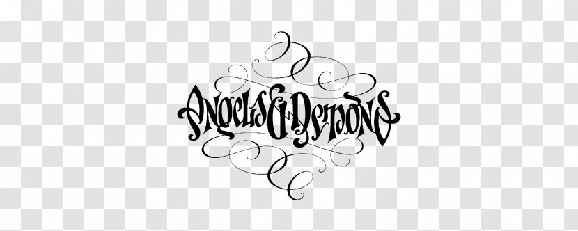 Angels & Demons Ambigram Illuminati Logo Calligraphy - Black And White Transparent PNG
