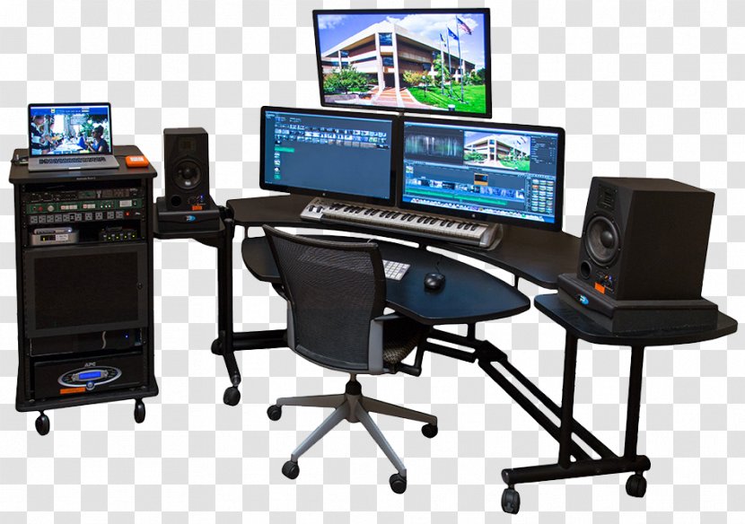 Desk Multimedia Room Study Studio - Computer - Post Production Transparent PNG