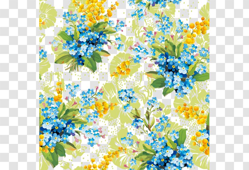 Blue Flowers Flower Small Floral Pattern Decorative Patterns - Cut Transparent PNG