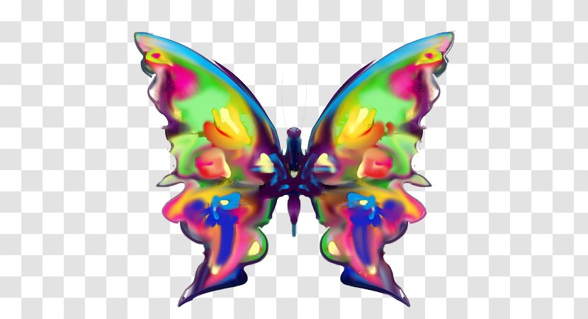 Butterfly Rainbow Painting Color Clip Art - Pollinator - A Transparent PNG