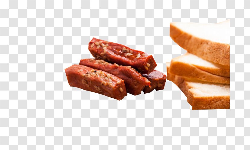 Bratwurst Sausage Breakfast Bakkwa Mettwurst - Bread - With Bread, Beef Jerky Transparent PNG