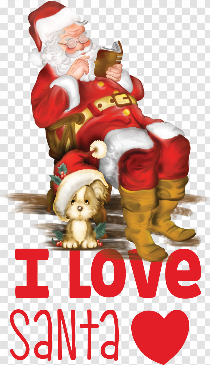 I Love Santa Santa Christmas Transparent PNG