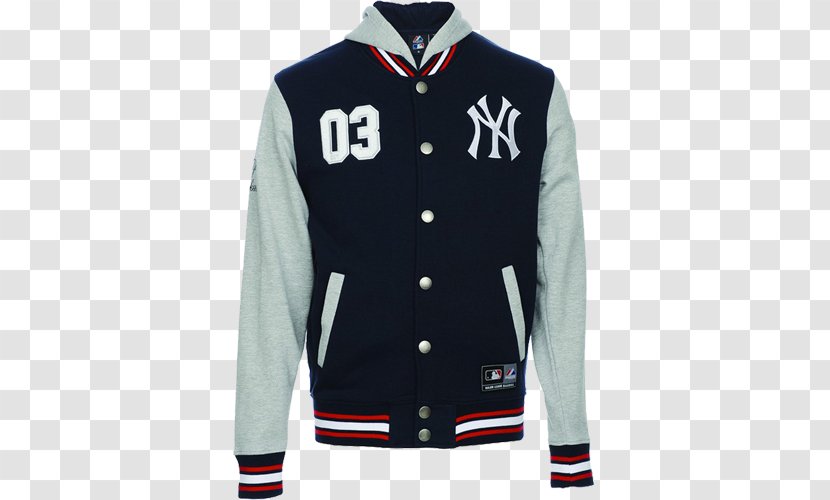 New York Yankees MLB Yankee Stadium Majestic Athletic Jacket - Baseball Uniform - Letterman With Hood Transparent PNG