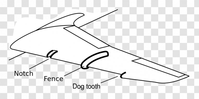 Wing Fence Airplane Aircraft Swept - Line Art - Strake Transparent PNG