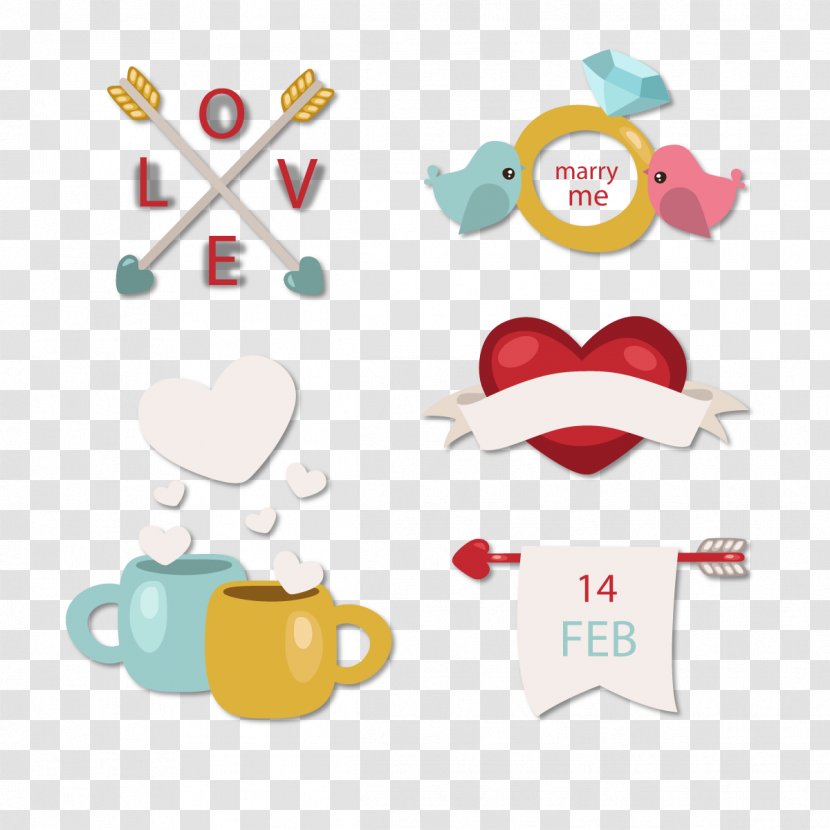 Valentine's Day Clip Art - Watercolor - Vector Valentine Coffee Transparent PNG