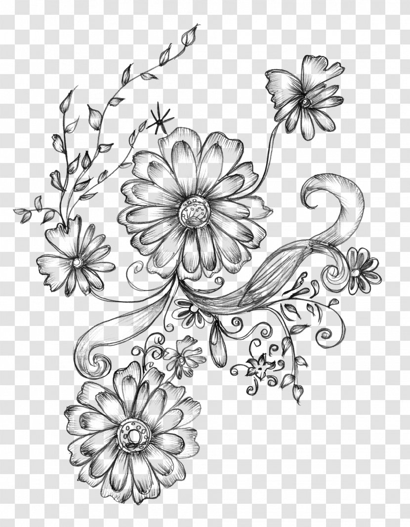 Drawing Decorative Arts Flower Sketch - Floristry Transparent PNG