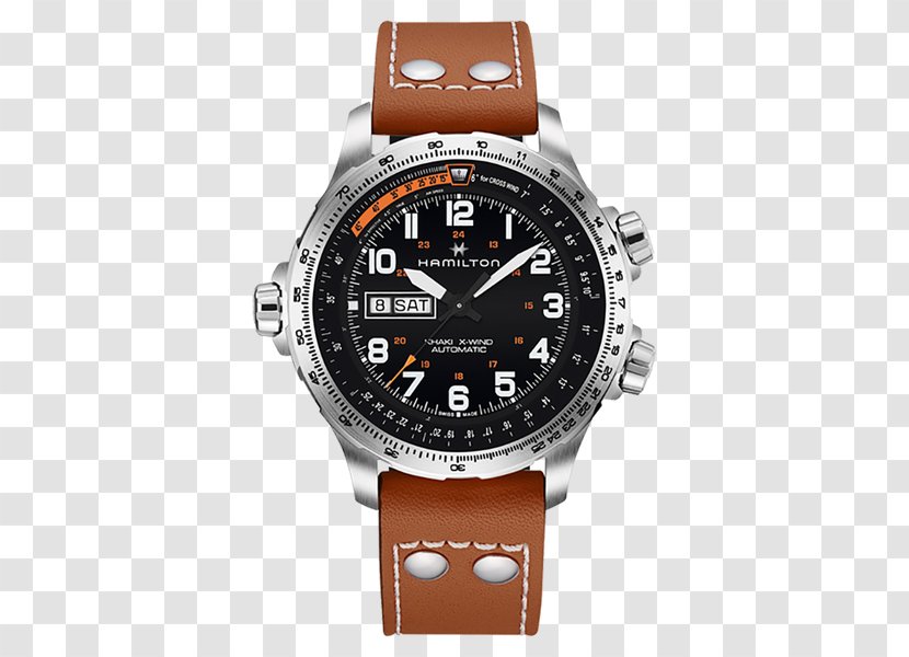 Hamilton Watch Company Men's Khaki Aviation X-Wind Auto Chrono Day-Date (H77755133) Silber Strap Transparent PNG