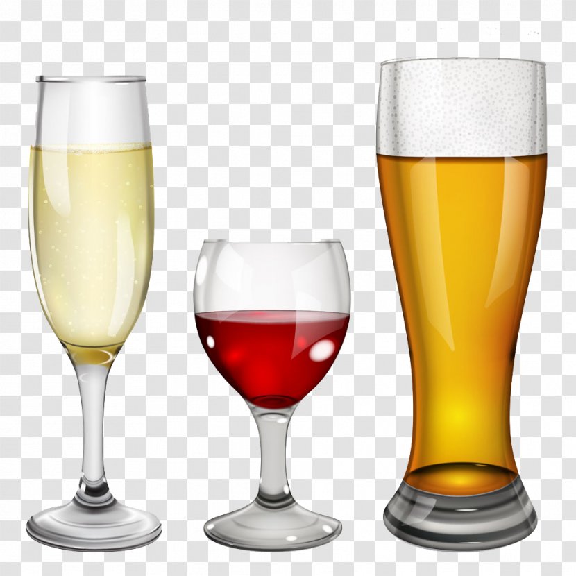 Beer Wine Champagne Alcoholic Drink - Bottle - Colored Collection Transparent PNG