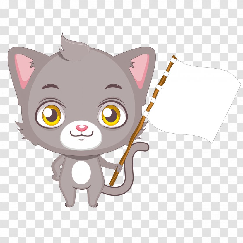 Cat Royalty-free Stock Illustration - Dog Like Mammal - Vector White Flag Transparent PNG