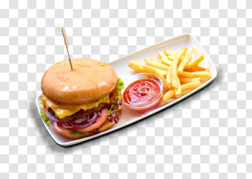 French Fries Cheeseburger Full Breakfast Buffalo Burger - Finger Food - Coffee Cat Transparent PNG