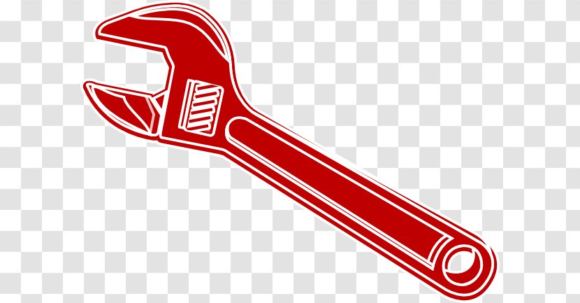 Spanners Adjustable Spanner Pipe Wrench Clip Art - Red - HD Transparent PNG