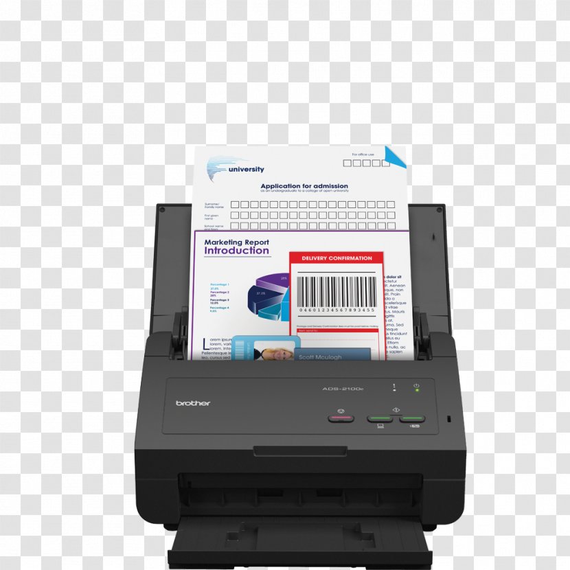 Image Scanner Automatic Document Feeder Brother Ads-2100 ADS-1600W - Multimedia - Printer Transparent PNG