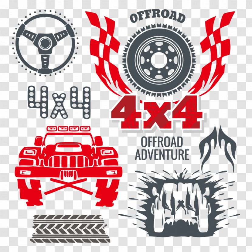 Car Off-roading Clip Art - Brand - Vector Tires And Off-road Vehicles Transparent PNG