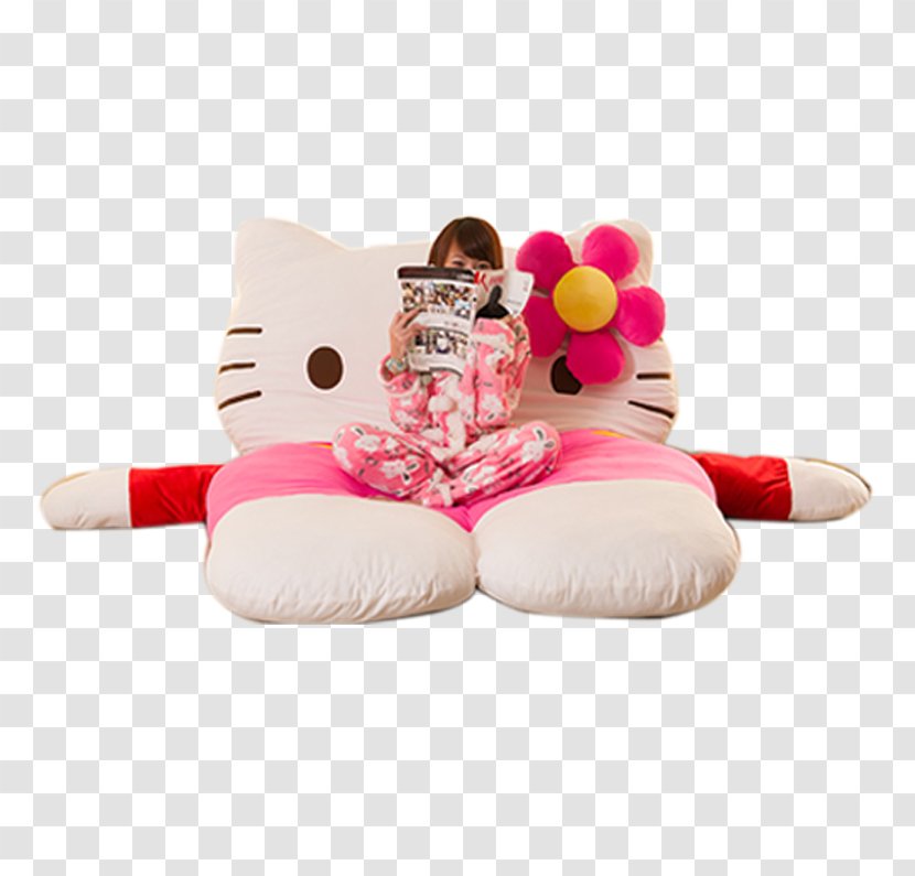 Hello Kitty Bed Mattress Couch Tatami - Sheets - HELLEKIT Cat Beanbag Transparent PNG