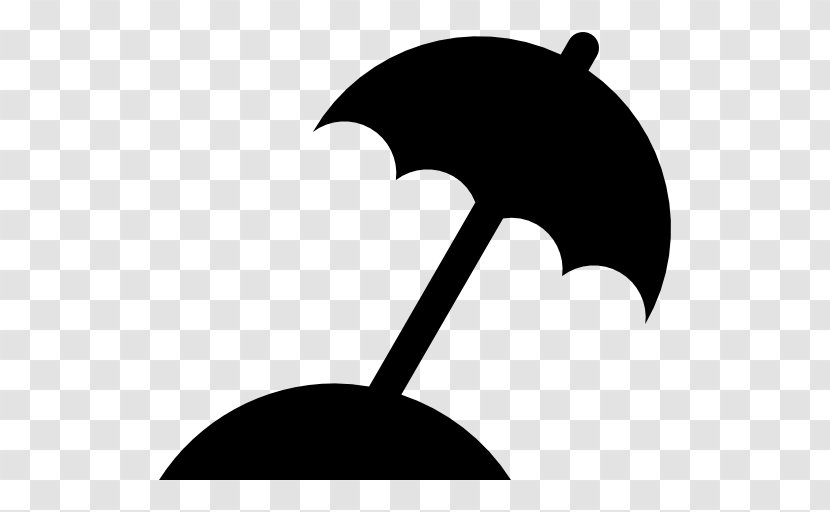 Beach Silhouette Umbrella - Black And White - PLACES Transparent PNG