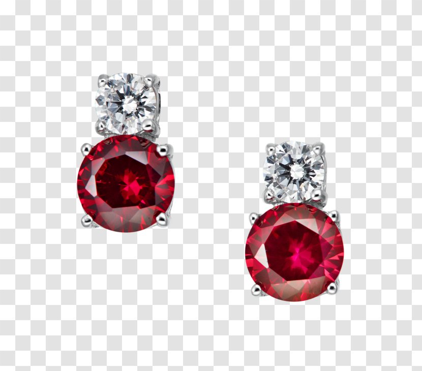 Earring Ruby Red Jewellery - Diamond Color Transparent PNG