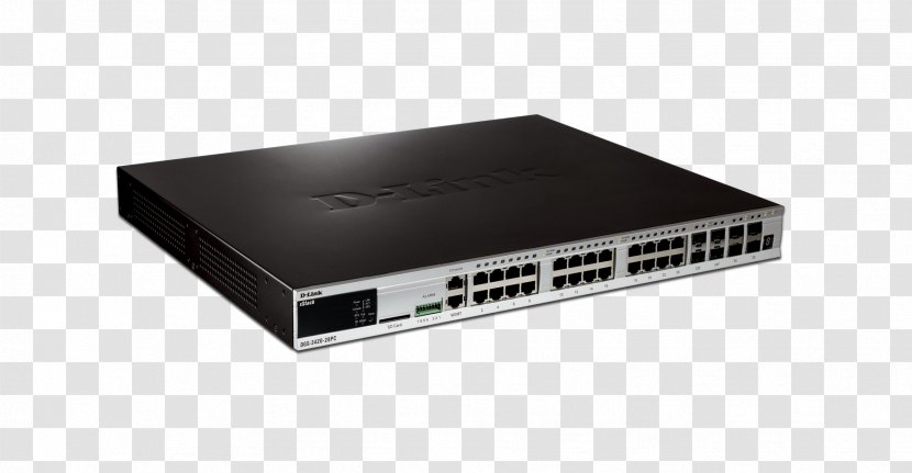Network Switch Small Form-factor Pluggable Transceiver D-Link Gigabit Ethernet Stackable - Electronic Device - Hub Transparent PNG