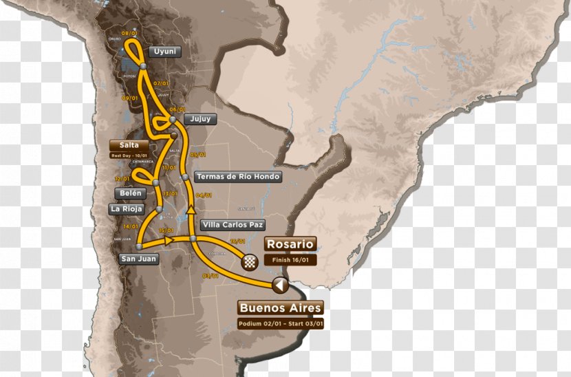2016 Dakar Rally Bolivia Argentina Map Coverage - Team Transparent PNG