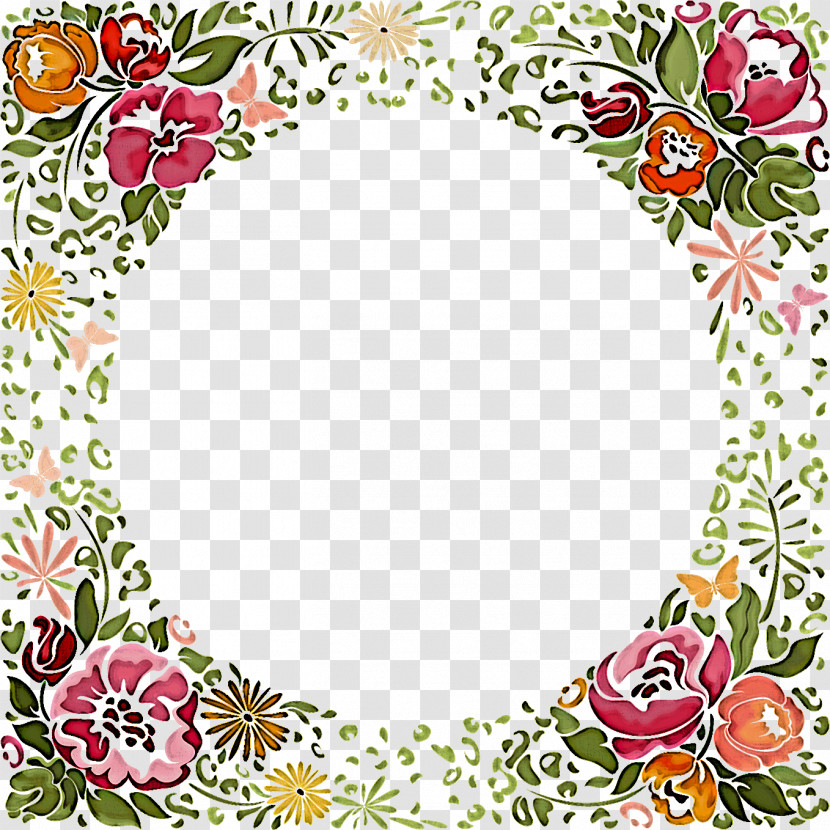 Flower Circle Frame Floral Circle Frame Transparent PNG