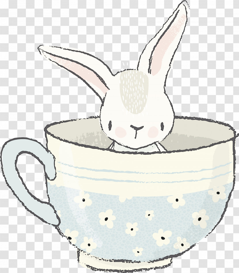 Rabbit Cup Tableware Rabbits And Hares Drinkware Transparent PNG